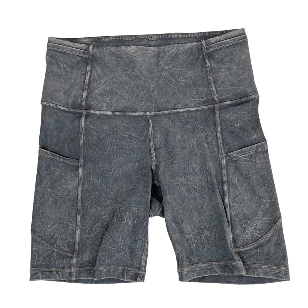 lululemon Fast And Free Short 6” Non-Reflective Ice Dye Asphalt Grey Sz 4‎ - Picture 6 of 14